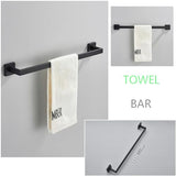 Bathroom Accessories Sets 4pcs Wall Mount Towel Bar Robe Hooks Toilet Paper Roll Holder PIZZZENO