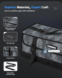 TideRex Large Fishing Tackle Bag for Soft Plastic Baits Storage, 20PCS Soft Bait Clear Storage Bag, Adjustable Fishing Gear Organizer for Weights, Reels & Hooks, 900D Waterproof Oxford Fabric, Black