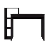 Modern Wenge Computer Desk with Integrated Storage Shelves - Compact Home Office Writing Table