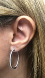 1 1/5 to 10 Carat Moissanite Inside Out Hoop Earrings for Women