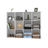 AWTATOS Cube Storage Organizer Storage 12 Cube Bookshelf DIY Plastic Closet Clothes Storage Shelves, White