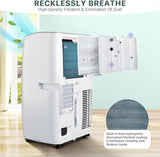 12000 BTU Ultra Silent Portable Air Conditioner, 3-in-1 Remote Control AC with 24-Hour Timer, Cools Up to 550 Sq. Ft. Low Noise/Energy Efficient for Bedrooms, Offices, White
