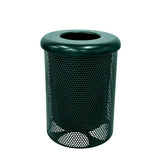 COATEDOUTDOORFURNITURE 32-Gal Trash Can, Dark Green, Flat Top Lid