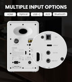 Edifier M90 Computer Speakers, 100W RMS Desktop Speakers, Hi-Res Audio, LDAC,Bluetooth 6.0 Compact Speaker, HDMI eARC/Optical/USB-C/AUX Input, SUB Out Powered Speakers, Remote Control for TV/PC-White