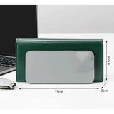 DUYHBAWRS Genuine Leather Long Wallet Unisex Card Holder Oxhide Multi Functional