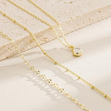 YOIHUR Layered Gold Necklaces for Women, 14K Gold Plated Necklace Trendy Layering Circle Zircon Pendant Necklace Set Jewelry for Women