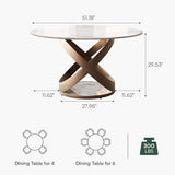 POVISON 51" Modern Round Dining Table, Pandora Round Kitchen Table