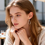 Silver Drop Earrings for Women Teardrop Leverback Dangle Earrings Jewelry
