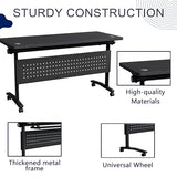 Modern Conference Table, Folding Conference Table with Wheels, Flip Top Mobile Meeting Table for 2-16 Person