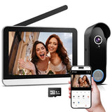 Video Doorbell Camera with Monitor Wireless Door Bell Phone Intercom System with 7" Touch Screen WiFi 1080P, Motion Detection