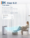 Garvee 8000 BTUs Portable Air Conditioner,Up to 350 Sq.Ft. Remote Control 48dB Portable AC Unit, Dehumidifier, Fan, Sleep, 24H Timer&Installation Kit, DOE Certified, Ceer 6.2, White+Black Panel