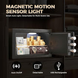 ANBEGE Biometric Safe Box, 0.44 Cu Ft Fingerprint Safe with Keypad & Key Access, Hidden Security Safe for Cash, Jewelry & Valuables, Home, Office, College Dorm