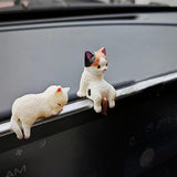 RCAGCAT 6Pcs Mini Cat Office Figurines, Cute Resin Computer Monitor Miniature Cat Desk Set for Office, Home Decoration Perfect Cute Cat Gift for Cat Lovers