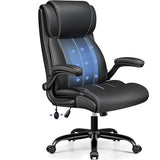 BESTFAIR Ergonomic Office Chair - Desk Computer Chair, Leather High Back Executive Chairs, Black
