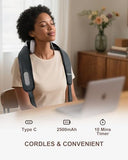 Heycool Cordless Neck and Shoulder Massager with Heat, Shiatsu Neck Back Massager Deep Tissue, 3 Massage Intensity & 2 Heating Area, Gifts for Women, Men