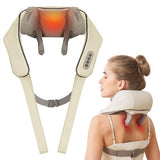 PERLEVI Neck Massager with Heat, Cordless Neck and Shoulder Massage, Rechargeable Shiatsu 6D Kneading Massager for Pain Relief Deep Tissue, Gift for Mom&Dad (Light Beige)