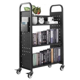 Rolling Library Book Cart, 330 lbs Capacity, 30.3 x 15 x 48.0-Inch Library Cart,