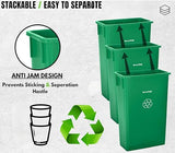 Alpine 23 Gallon Slim Trash Can - Open Top 3 Pack Slender Green Recycle Bin