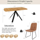 HIPIHOM Extendable Dining Table Set for 6 People, 47.2"-63" Kitchen Table