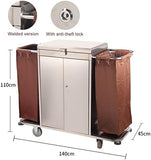 Hotel Service Cart - Heavy-Du Rolling Utili Cart for Commercial Laundry & Cleaning - Space-Saving Sto Trolley for Linens & Supplies