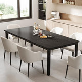 GarveeHome 78.7 in Industrial Dining Table for 6, Wooden Long Dinner Table with Mortise Tenon Design