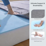 8 Inch Foldable Mattress King, Extra Thick Memory Foam Trifold Topper