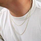 Nuragold 10K Real Yellow Gold Cuban Curb Solid Italian Link Chain Necklace