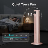 Antarctic Star Tower Fan Portable Floor Fans 85°Oscillating Fan Quiet Cooling 12H Timer Remote Control Standing Bladeless Electric 3 Wind Speeds 4 Modes Bedroom Office,36 inch, Pink