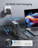 VENTION 15-in-1 Laptop Docking Station Dual Monitor, 360° Roatable Triple Monitor Docking Station with 2 * 4K HDMI and 1*DP, PD 100W Charging for Laptop