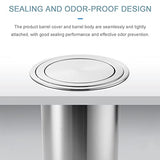 This Stainless Steel Countertop Trash Can with Rotating Lid for Kitchen Bathroom and Restaurant Small Bin with Balance Flap Cover
