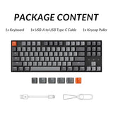 Keychron K8 Tenkeyless Wireless Mechanical Keyboard for Mac, White Backlight