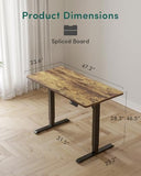 CubiCubi Electric Standing Desk, 48 x 24 Inches Height Adjustable Sit Stand Desk, Rustic Brown