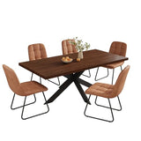 ZckyCine Expandable Dining Table Set for 6-8 People, Modern Rectangular Kitchen Table, 63"-79" Extendable, Walnut Finish