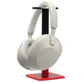 Wireless Industry Leading Noise Canceling Headphones, Silver Bundle with Deco Gear Pro Audio Headphone Stand - Matte Black Sony