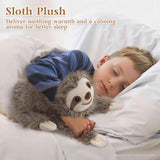 Sloth Stuffed Animals, Microwavable Stuffed Animal Adorable Fluffy Sloth Plush for Warmth & Comfort, Heatable & Coolable Lavender Scent Toy, Cute Soft Plushie Gifts for Kids Adult & Children Boy Girl