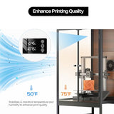 Crafit 3D Printer Cabinet with 48 Spools Filament Storage Rack, 3D Printer Enclosure with Ventilation, Thermo-Hygrometer and LED Light