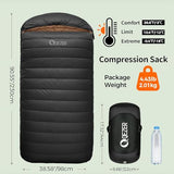 QEZER XL Sleeping Bag-600 Fill Power Down Sleeping Bag for Adults, Ultralight Ideal for Backpacking, Camping, Hiking
