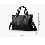 Handbag Men's Genuine Leather Bag Horizontal Inscription Laptop