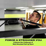 Rage Fitness R2 Wall Mounted Pull Up Bar, (500 lbs) Weight Capacity, Heavy Duty Steel Chin up Bar/ At home pull up bar or Commercial Gym Workout, Upper Body Workout Bar , Black Rage Fitness