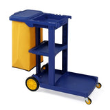 Commercial Traditional Cleaning 3-Shelf Janitorial Cart, 500 Lbs Capacity Housekeeping Cart,