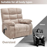 Power Lift Recliner Chair with Massage & Lumbar Heat, Big and Tall, Beige