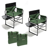 SUNNYFEEL Camping Directors Chair 2 Pack, Heavy Duty,Oversized Portable Folding Chair with Side Table, Pocket for Beach, Fishing,Trip,Picnic,Lawn,Concert Outdoor Foldable Camp Chairs
