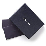 Prada Nero Black Vitello Grain Leather Zip Top Card Wallet