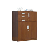 b89PvQuQt Office Cabinet Multifunctional Office File Cabinet with Lock Large Capacity Three-Drawer Data Storage 1 Iron Household(Brown)