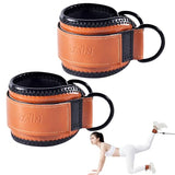 JOBGAIN Ankle Strap for Cable Machine (2 Pack), Ankle Resistance Bands, Cable Kick Back Straps for Gym, Glute Workouts, Brown