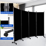 Room Divider 6FT Room Partition with Lockable Wheels, (Thicked Metal Base) Room Dividers