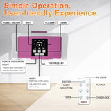 HEATIT Space Heater with Remote for Indoor, Digital Display with Thermostat,Containing Plasma & Ozone, 1-12H Timer, 1500W/750W,Electric Space Heater for Office, Bedroom,Pink,10.6"Dx7.0"W x 11.8"H
