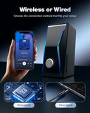 Hi-Fi Stereo Sound PC Speakers with Bluetooth 5.0 and 3.5mm AUX-in, 14W AC Powered