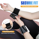 BECOJADDE Ankle Weights for Women Wrist Weights Set of 2 (1 lb Each) Adjustable Arm Leg Weight for Womens Men Suitable, Gradient Black
