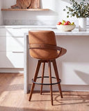 AQG Bar Height Bar Stools Set of 6, Mid Century Modern Bar Chairs Swivel with Back